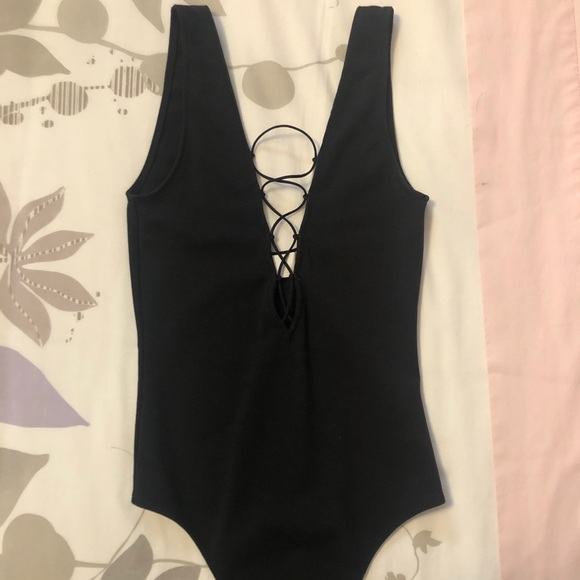 Wilfred free black tie up low v bodysuit - Picture 1 of 4